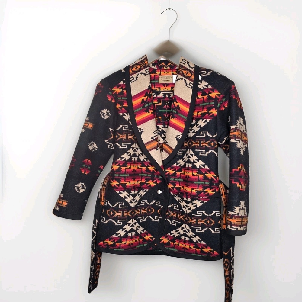 Vintage Pendleton Knockabouts Wool Aztec Southwestern Blanket Jacket Women's Sm